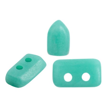 Perle di vetro Piros® da Puca® 2x5 mm - Opaque Green Turquoise Mat x10g