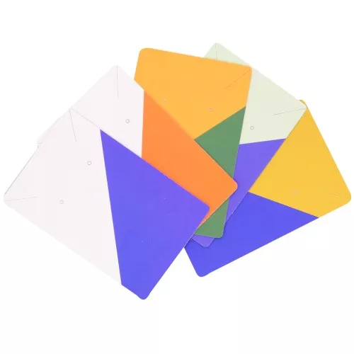 Confezione da 50 cartoncini per gioielli 9x6 cm - Motivo grafico - Colori casuali