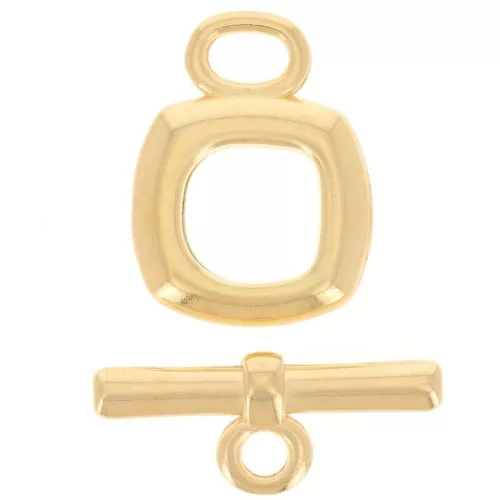 Chiusura a T quadrata 16 mm dorato oro fino x1