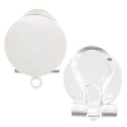 Orecchini a clips con piatello mm. 12 argentato x2|raw }}