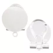 Orecchini a clips con piatello mm. 12 argentato x2