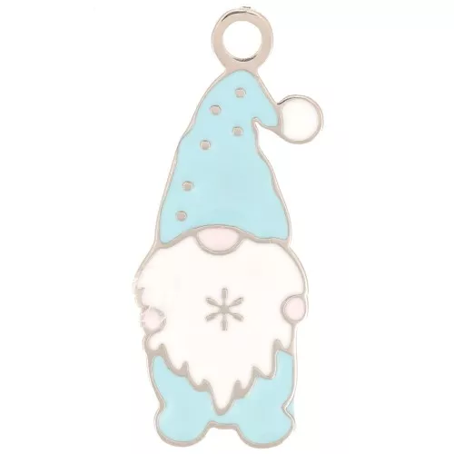 Ciondolo Babbo Natale 21x8 mm - Resina epossidica - Acciaio inossidabile 316L - Blu x1