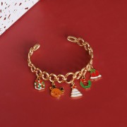 Ciondolo regalo di Natale 14x9 mm Resina epossidica - Acciaio inox 316L dorato x1