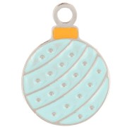 Ciondolo a forma di gingillo natalizio da 12 mm Resina epossidica - Acciaio inossidabile 316L - Blu x1