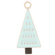 Ciondolo albero di Natale 21x9 mm - Resina epossidica - Acciaio inossidabile 316L - Blu x1