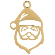 Pendente traforato Babbo Natale 23x14 mm - Acciaio inossidabile 316L dorato x1|raw }}