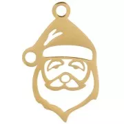 Pendente traforato Babbo Natale 23x14 mm - Acciaio inossidabile 316L dorato x1