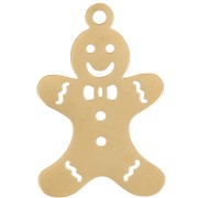 Pendente Pan di zenzero 22x14 mm - Acciaio inossidabile 316L dorato x1|raw }}