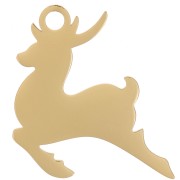 Pendente forma di cervo 20x17 mm - Acciaio inossidabile 316L dorato x1