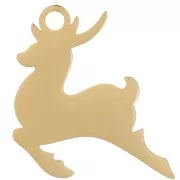 Pendente forma di cervo 20x17 mm - Acciaio inossidabile 316L dorato x1