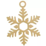 Pendente a forma di fiocco di neve 23x17 mm - Acciaio inossidabile 316L dorato x1