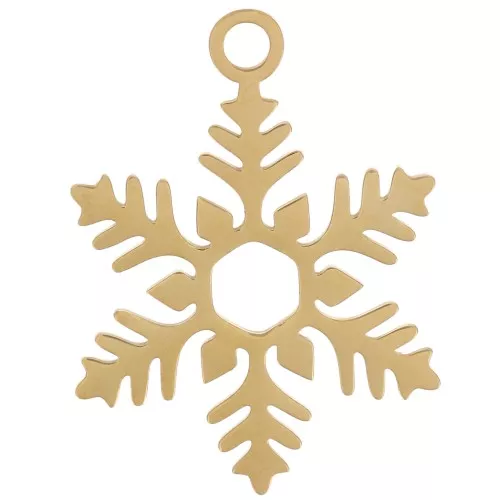 Pendente a forma di fiocco di neve 23x17 mm - Acciaio inossidabile 316L dorato x1