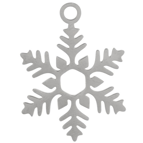 Pendente fiocco di neve 23x17 mm - Acciaio inossidabile 316L x1