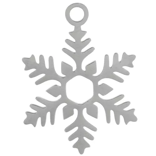 Pendente fiocco di neve 23x17 mm - Acciaio inossidabile 316L x1