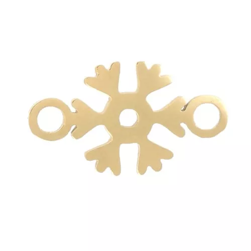 Distanziatore a fiocco di neve - 8,5x5 mm - Acciaio inossidabile 316L dorato x1