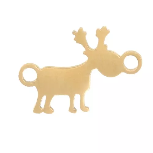 Distanziatore renna di Natale -10x7 mm - Acciaio inox 316L dorato x1