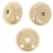 Perline rotonde 12x7 mm in acrilico metallico CCB - Oro x10