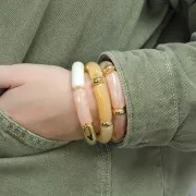 Perline rotonde 12x7 mm in acrilico metallico CCB - Oro x10