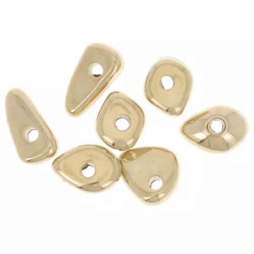 Perline irregolari in acrilico metallizzato 7 - 10 mm CCB - Oro x10