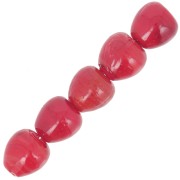 Perle di vetro a forma di mela 10 mm - Rosso x6