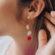 Perle di vetro a forma di mela 10 mm - Rosso x6