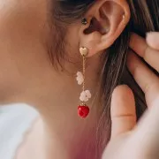 Perle di vetro a forma di mela 10 mm - Rosso x6