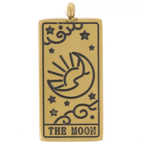 Ciondolo con i tarocchi 21x10 mm - La luna - Acciaio inossidabile 316L Gold - x1