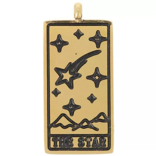 Ciondolo con carta dei tarocchi 21x10 mm - La stella - Acciaio inossidabile 316L x1