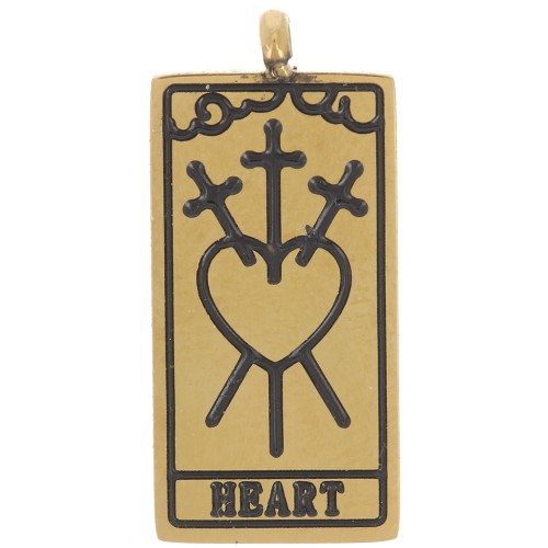 Ciondolo con i tarocchi 21x10 mm - Il cuore - Acciaio inossidabile 316L x1