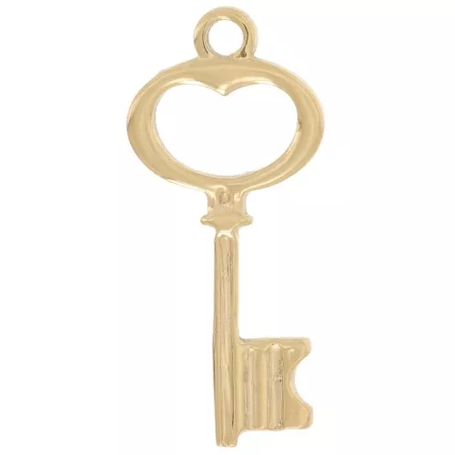 Ciondolo a forma di chiave antica 24x11 mm - Acciaio inox 304L dorato x1