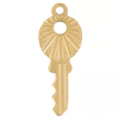 Portachiavi 12x4,5 mm - Acciaio inossidabile 316L placcato oro x1
