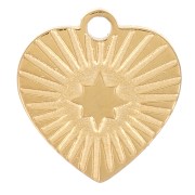 Ciondolo a cuore scanalato da 7 mm - Acciaio inossidabile 316L - Oro x1|raw }}