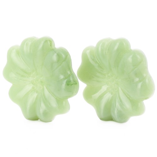 Orecchini a fiore da 48 mm in resina traslucida - Lichene marmorizzato x2