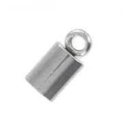 Terminali cilindrici per cordoncini da 3 mm. Acciaio inoss. x10