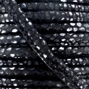 Cordone cuoio con cucitura mm. 4 Imitazione Leopardo Nero x1 m