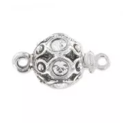 Chiusura Strass mm.  8 argentato antico