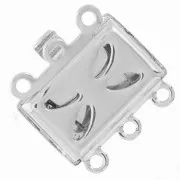 Cristallo a 3 file 13 mm Chiusura in strass bianco bronzo x1