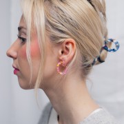 Orecchini a cerchio in acetato di cellulosa 25 mm - Tortoiseshell Candy Pink - Honey x2