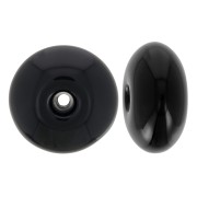 Perle rotonde 12x7 mm in resina opaca - Nero x6