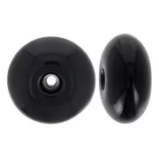 Perle rotonde 12x7 mm in resina opaca - Nero x6