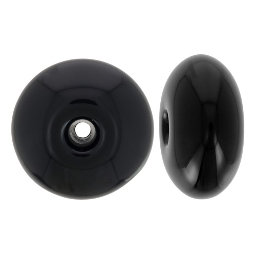 Perle rotonde 12x7 mm in resina opaca - Nero x6