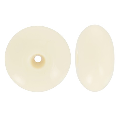 Perlina rotonda in resina opaca 12x7 mm - Ecrù x6