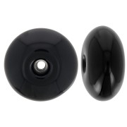Perla rotonda 18x9 mm in resina opaca - Nero x1