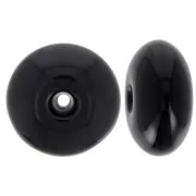 Perla rotonda 18x9 mm in resina opaca - Nero x1