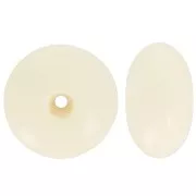 Perla rotonda 18x9 mm in resina opaca - Ecrù x1