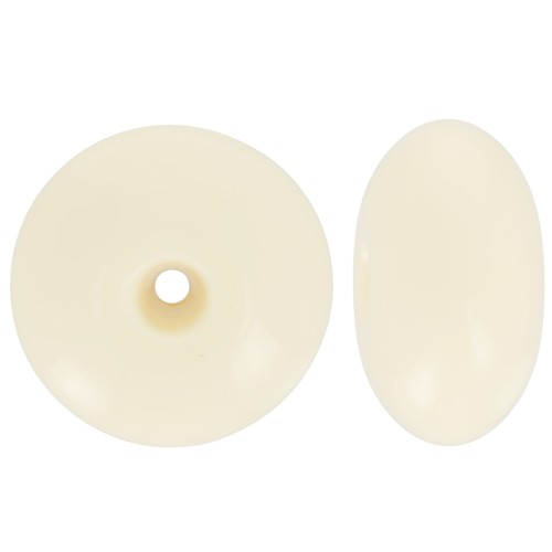 Perla rotonda 18x9 mm in resina opaca - Ecrù x1