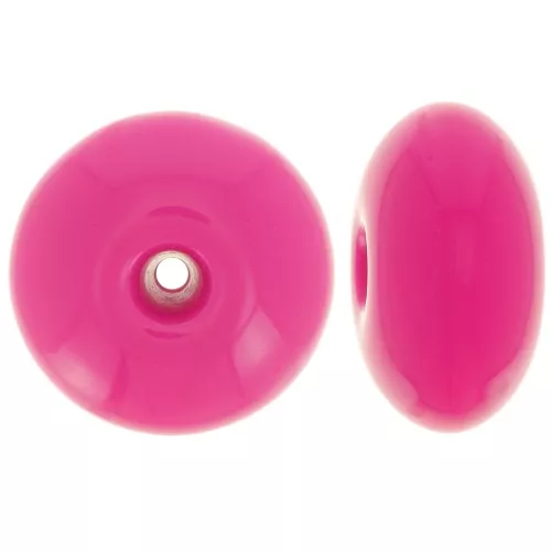 Perla rotonda 18x9 mm in resina opaca - Magenta x1