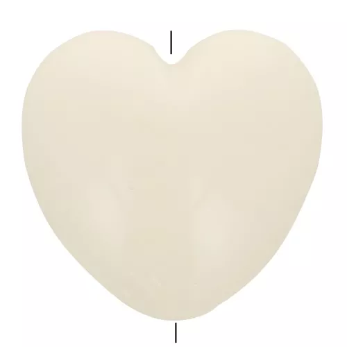 Perla cuore in resina opaca 35x36 mm - Ecrù x1