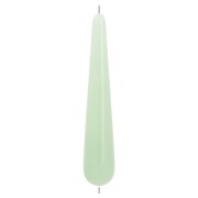 Perla in resina traslucida 38x7 mm - Lichene marmorizzato x1