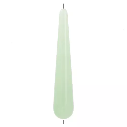 Perla in resina traslucida 38x7 mm - Lichene marmorizzato x1